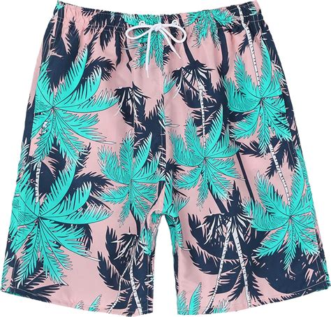 Tiaobug Hawaiian Shorts For Men Floral Print Linen Shorts Tropical