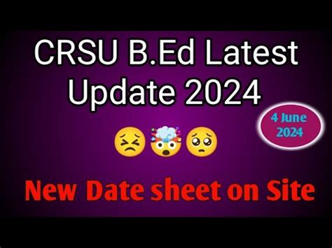 Crsu B Ed Date Sheet Change June Crsu B Ed Date Sheet Hui