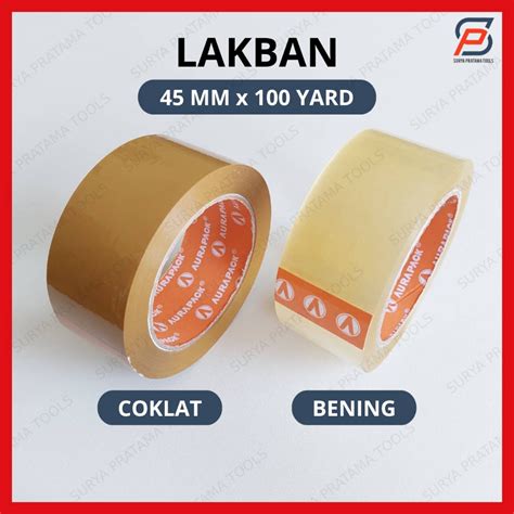 Jual Lakban Bening Coklat Yard X Mm Inch Aurapack Isolasi Tape