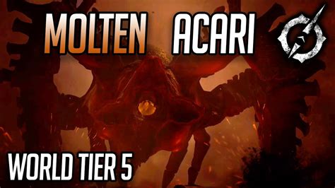 Outriders Molten Acari Boss Fight Technomancer World Tier 5