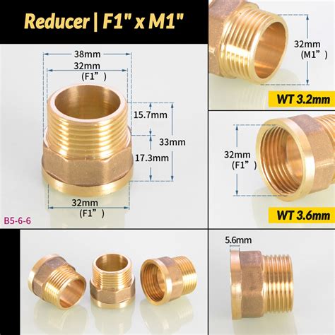 1 8 1 4 bis 1 Zoll BSP Messing Fitting Gewindefittings Reduzierstück