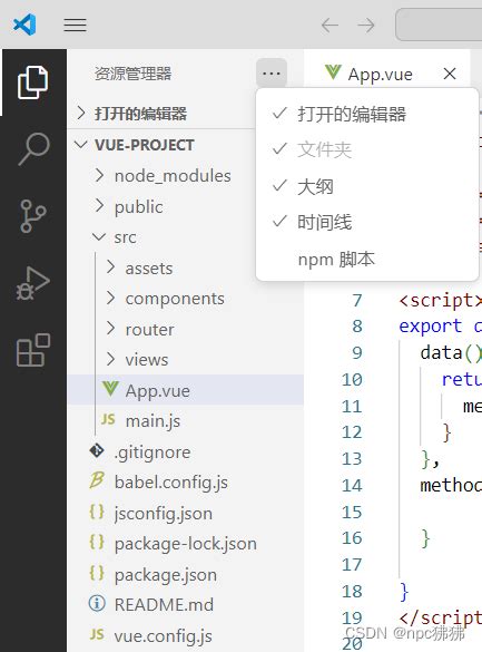 （解决方案）visual Studio Code中“npm脚本”消失，设置中无法将其打开vscode中npm脚本开启 Csdn博客