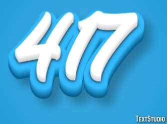 417 Text Effect and Logo Design Number