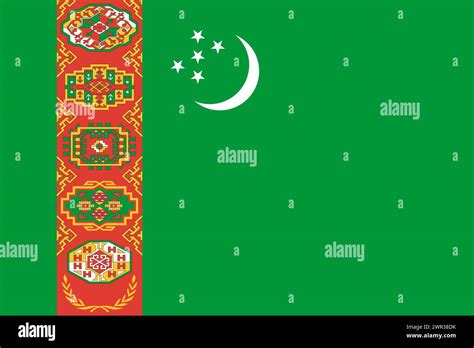 Turkmenistan Vector Flag In Official Colors And 3 2 Aspect Ratio Stock