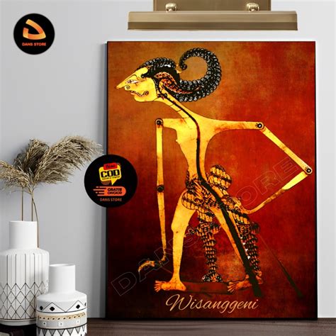 Jual Poster Wayang Kulit Wisanggeni Putra Arjuna Hiasan Dinding Bahan