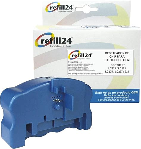 Refill24 Reseteador De Chips Compatible Para Cartuchos De Tinta Brother