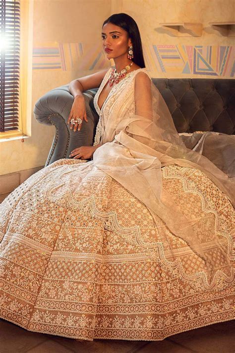 Buy Riantas White Raw Silk Embroidered Lehenga Set Online Aza Fashions