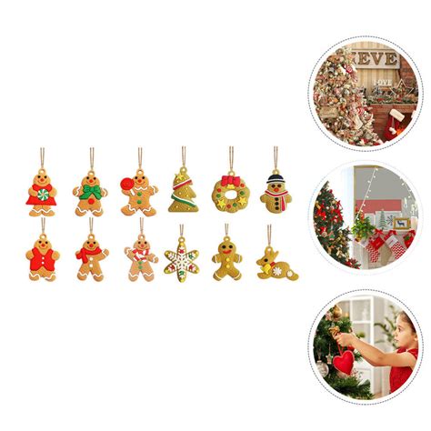 12 Pcs Pendentif Festival Bonhomme Pain D épice Suspendu Cadeaux Noël