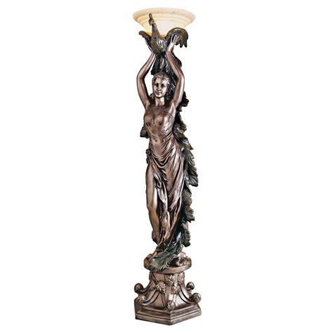 Design Toscano The Peacock Goddess Torchiere Floor Lamp