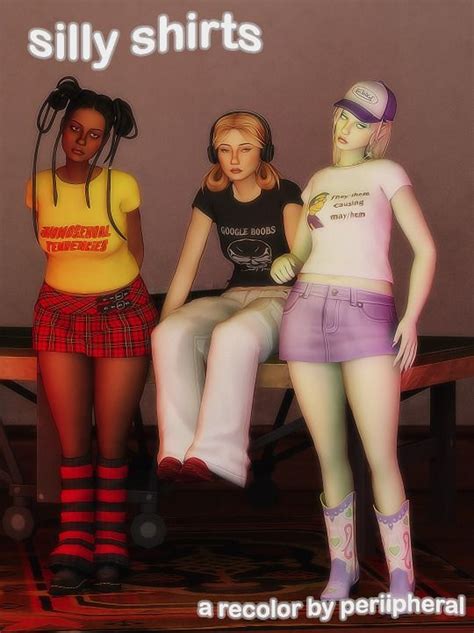 Silly Shirts A Recolor By Periipheral Sims 4 Characters Tumblr Sims