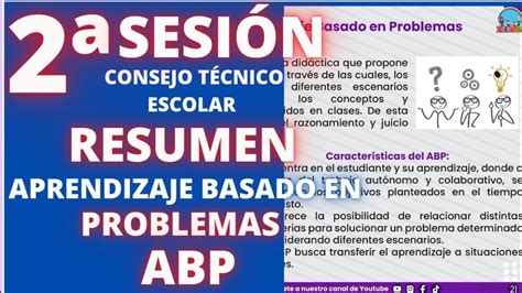 Ceaa Resumen R Pido Aprendizaje Basado En Problemas Segunda Sesi N De