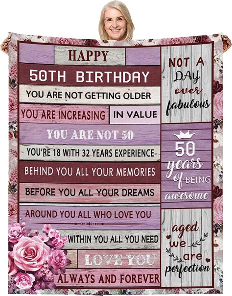 50th Birthday Ts For Women 50th Birthday Throw Blankets 50x60 Inch 50th Birthday Ts Ideal