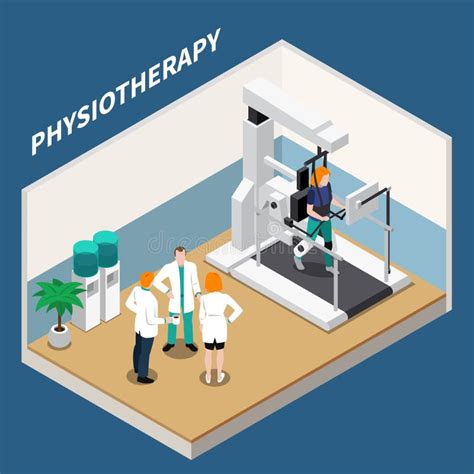 Physiotherapy Isometric Composition Stock Vector Illustration Of