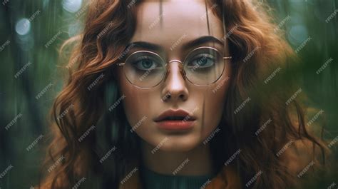 Premium Ai Image A Woman With Glasses On Her Face