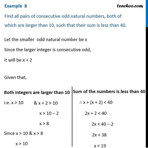 Example Find All Pairs Of Consecutive Odd Natural Numbers