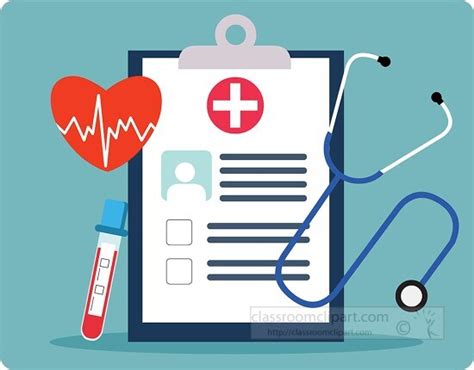 Medical Clipart-medical concept with clipboard heart stethoscope blood ...