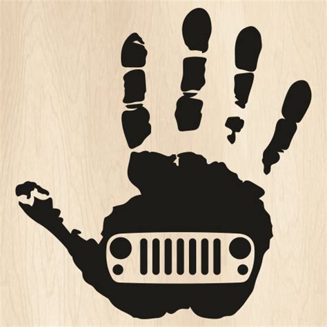 Jeep Front Wave Svg Jeep Wave Vector File Jeep On Hand Print Svg