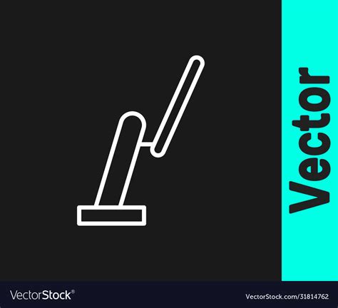 White Line Windscreen Wiper Icon Isolated On Black