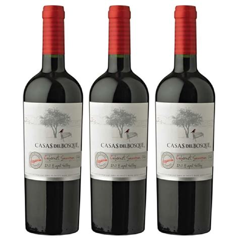 3x Vino Casas Del Bosque Reserva Cabernet Sauvignon 750cc