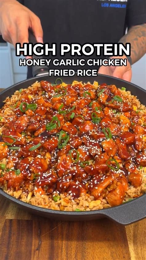 Low Calorie And High Protein Honey Garlic Chicken Fried Rice 🍗🥘🍚 In 2024