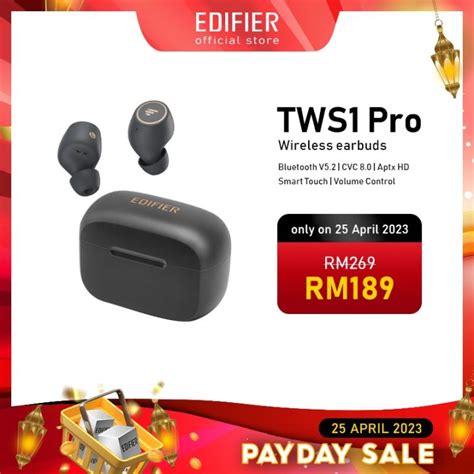 Edifier Tws Pro Bluetooth V Earbud Cvc Aptx Hd Adaptive Low