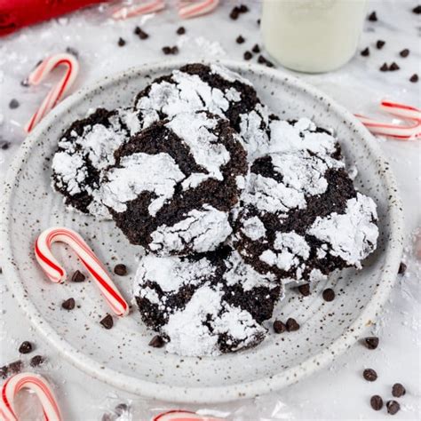 Chewy Chocolate Peppermint Crinkle Cookies Recipe