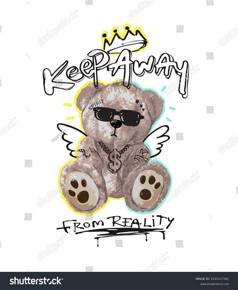 Keep Away Reality Calligraphy Slogan Cool Stock Vector Royalty Free