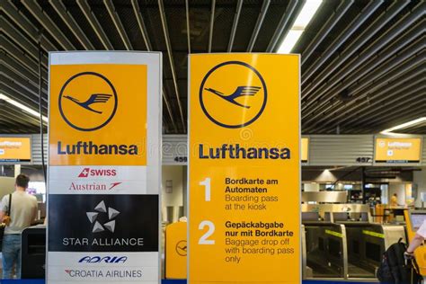 Lufthansa Airline Check In Counter In Frankfurt International Airport