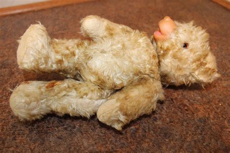 Antique Blonde Mohair Jointed Glass Eyes Teddy Bear 10â€ Old Long Hair Antique Price Guide