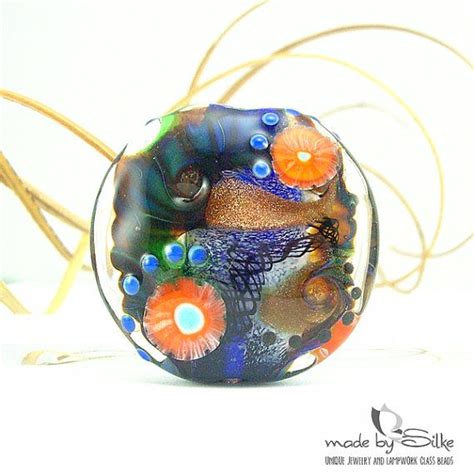 1 Big Handmade Lentil Bead Focal Sra Glass Lampwork C Etsy Handmade Glass Beads Beads