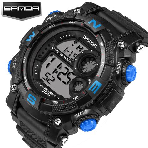 Sanda Hombres Reloj Cron Grafo Impermeable Militar Relojes Digitales