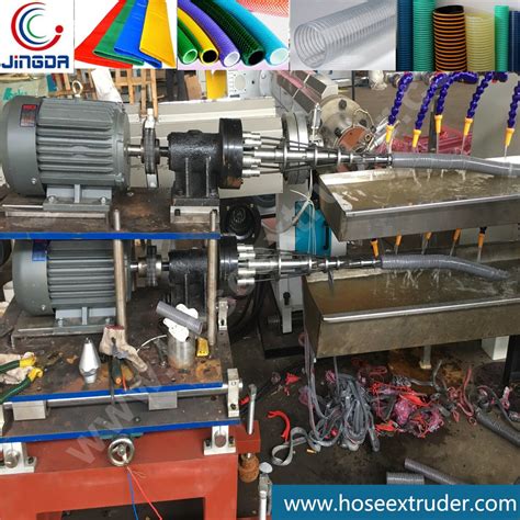 Double Exit Rigid Pvc Reinforced Spiral Pvc Suction Hose Extruder Machine Equipment Line China