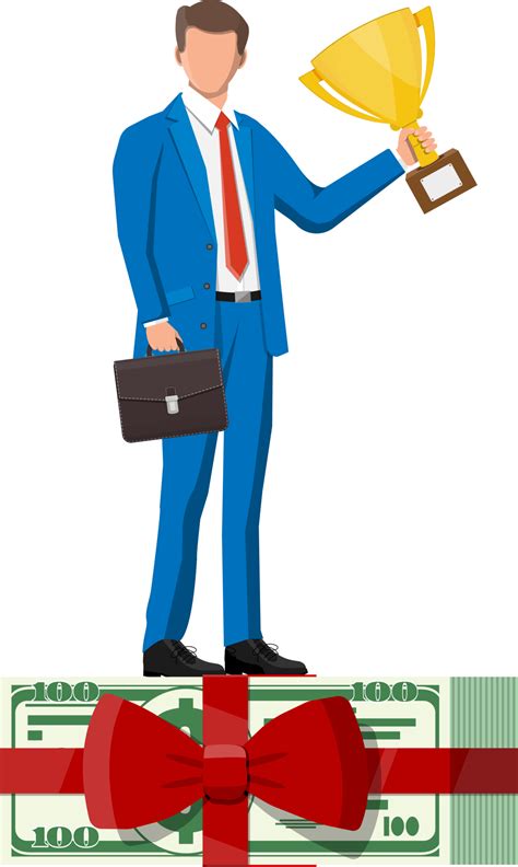 Businessman Holding Trophy 35773287 Png