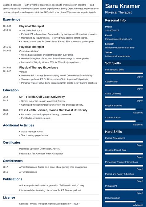 Physical Therapist Resume Examples Templates For 2025