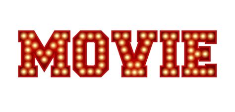 Premium Photo Movie Word Made From Red Vintage Lightbulb Lettering