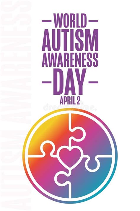 World Autism Awareness Day April 2 Holiday Concept Stock Vector