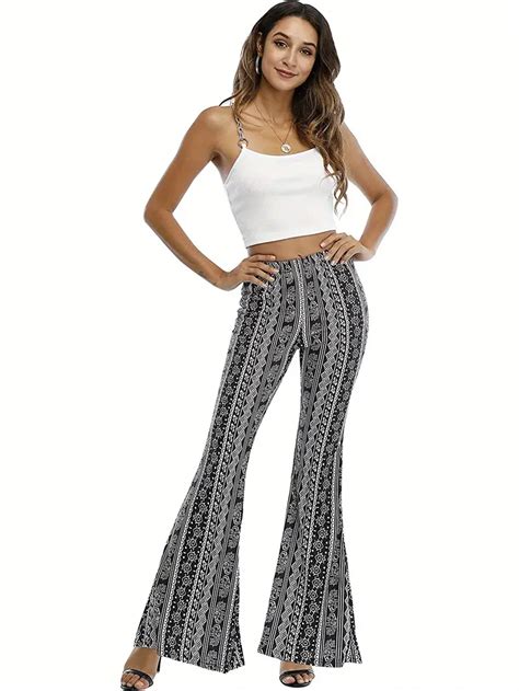 Floral Print Flare Leg Pants Boho Pants Spring Summer Temu