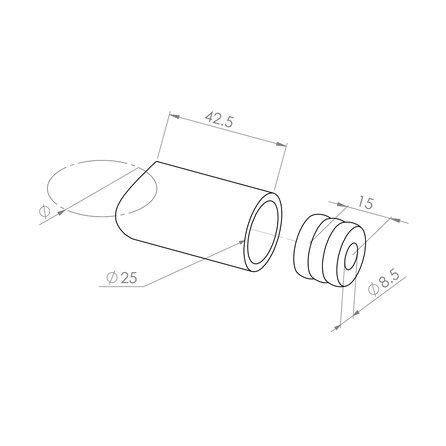 Support Main Courante Blanc Type 14 Rond Fine Livraison Rapide