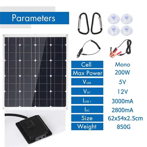 200W Панели солнечные 18V 5V гибкие батареи из монокристаллического ...