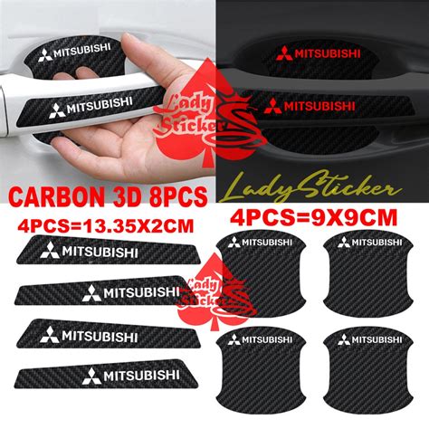 8pcs Sticker Handle Carbon Car Mitsubishi Pajero Sticker Protective