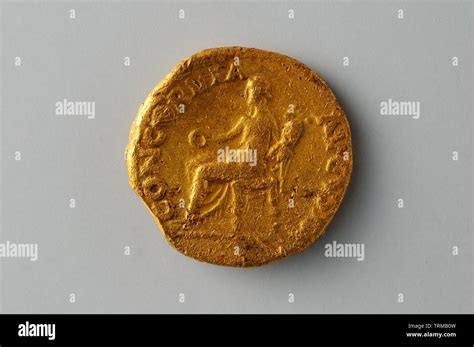 Roman Gold Coin Archaeological Site Of Alcala De Henares Complutum