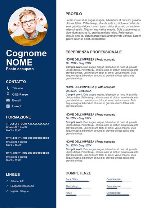 Esempio Di Cv Commerciale Da Compilare Gratis In Word