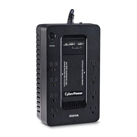 Cyberpower 650va 8 Outlet Ups Battery Backup With Usb Sx650u The Home Depot