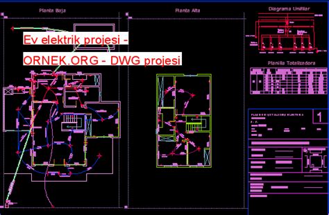 Proje Sitesi Ev Elektrik Projesi Autocad Projesi