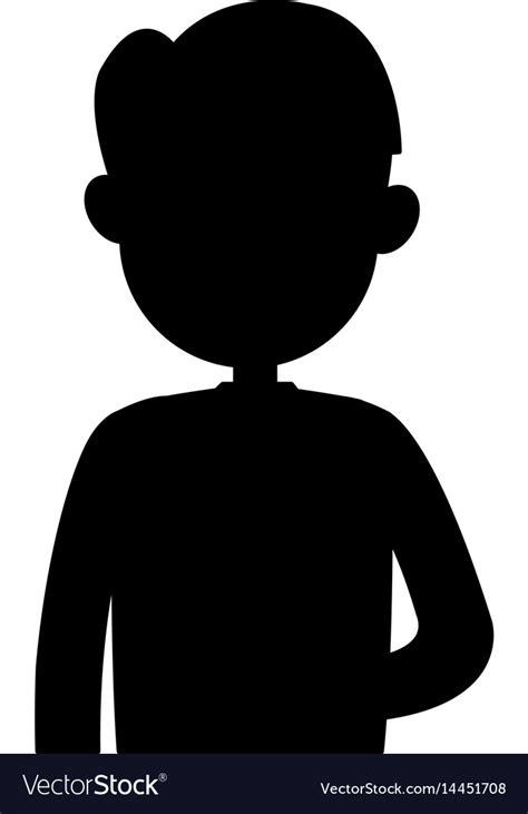 Black silhouette of man cartoon image Royalty Free Vector