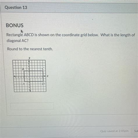 Bonus Rectangle Abcd Is Shown On The Coordinate Grid Below What Is The