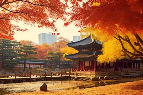 Seoul Autumn S First Visit Background, Autumn, Tile Roof, Tree Background Image And Wallpaper ...