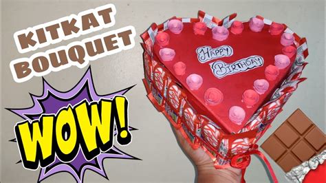 How To Make Kitkat Chocolate Bouquet Very Easy Diy Chocolate Bouquet Handmade Kitkat Bouquet