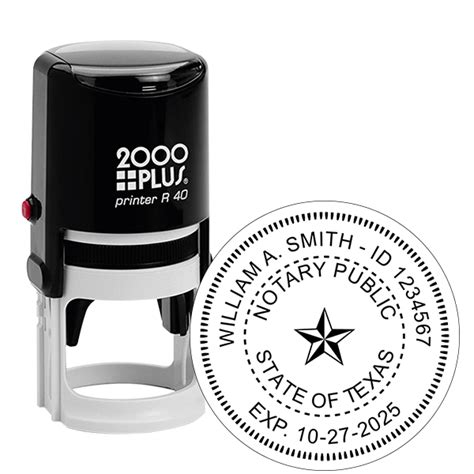 Round Texas Notary Stamp All State Notary