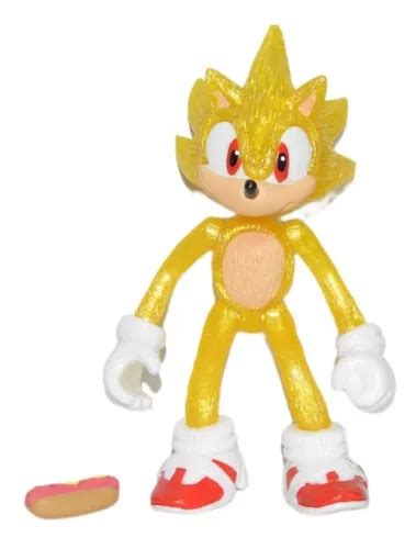 Figura Juguete Super Sonic Amarillo The Hedgehog Con Luz Env O Gratis